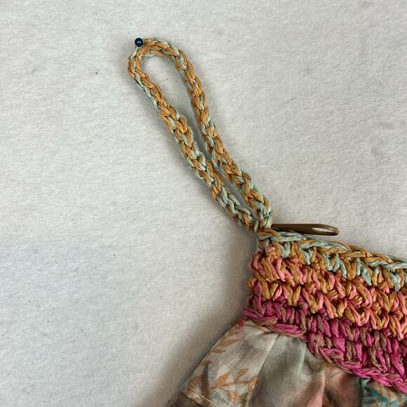 Cappelli Straw World Women’s Ruffled Clutch Purse | Floral | Straw Multicolor - Picture 4 of 7